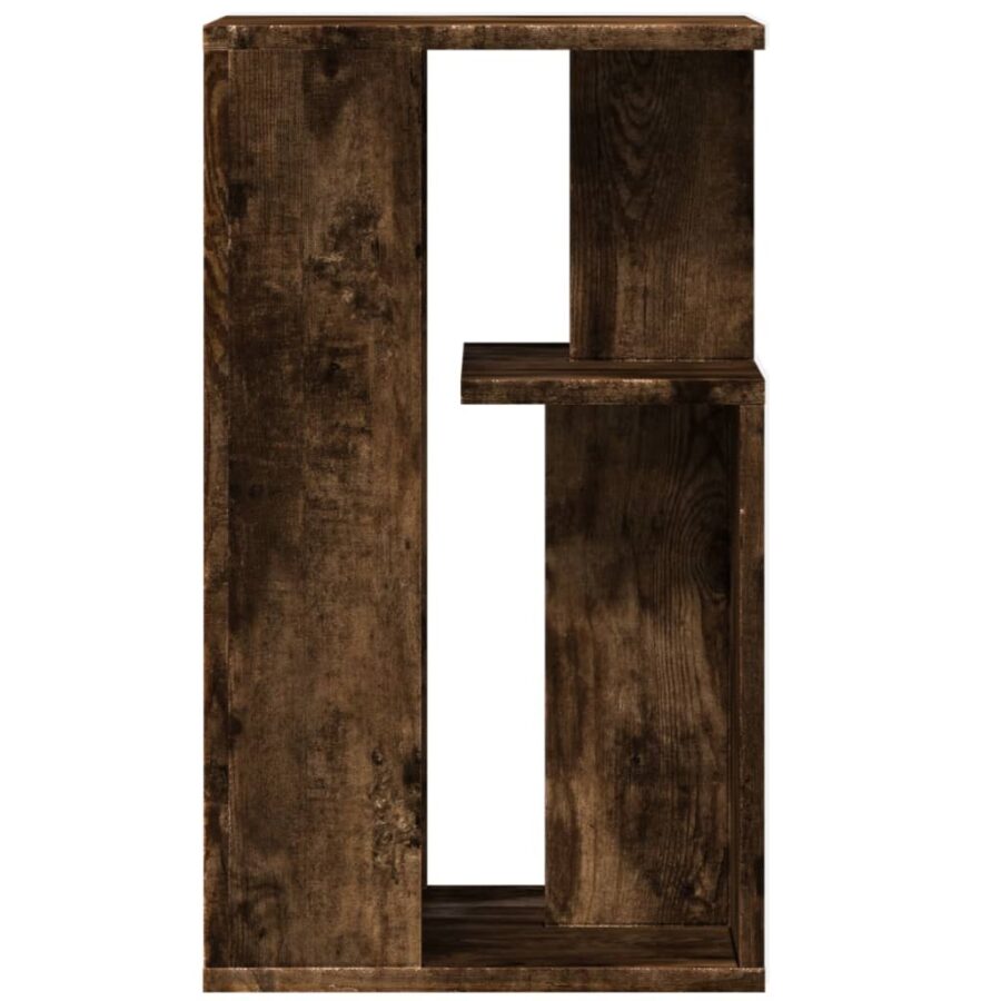 Bijzettafel 35x35x60 cm bewerkt hout gerookt eikenkleurig - Afbeelding 5