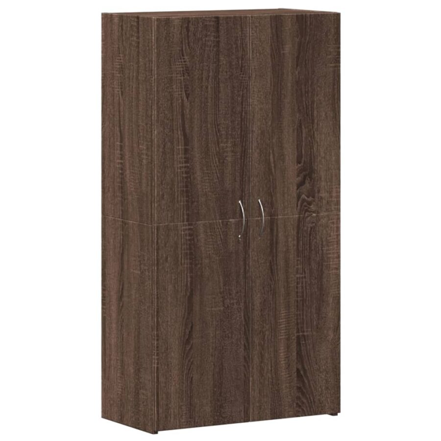Archiefkast 60x32x115 cm bewerkt hout bruin eikenkleur - Afbeelding 2