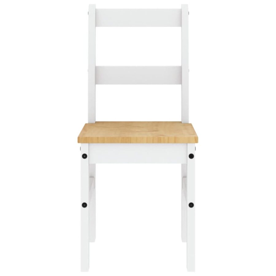 Eetkamerstoelen 2 st Panama 40x46x90 cm grenenhout wit - Afbeelding 4