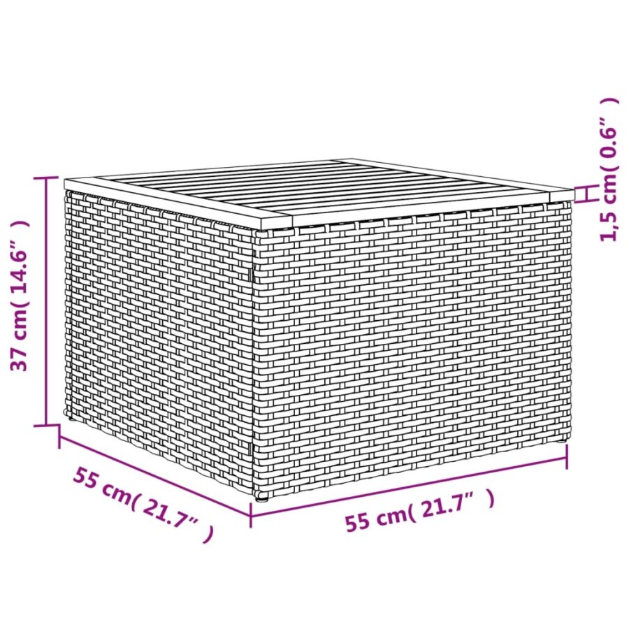 8-delige Loungeset met kussens poly rattan grijs - Afbeelding 11