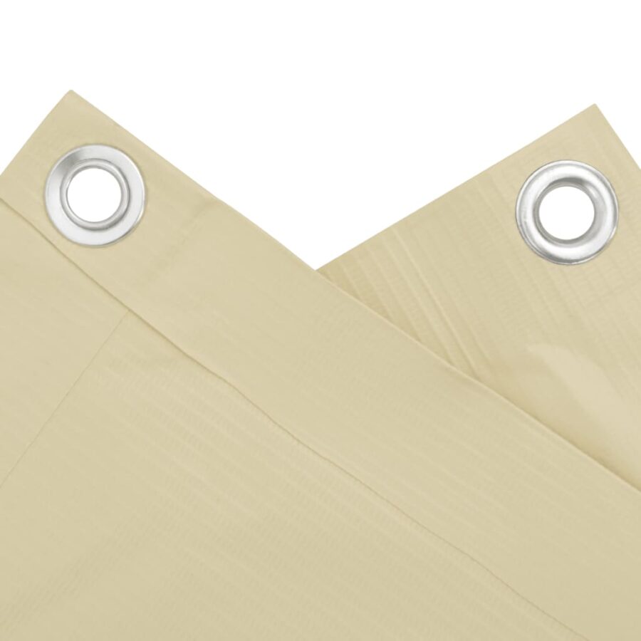 Balkonscherm 500x75 cm PVC crèmekleurig - Afbeelding 4