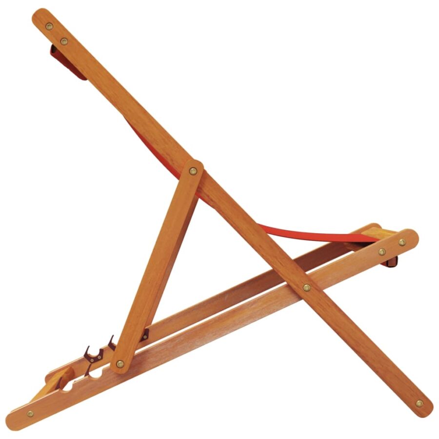Strandstoelen 2 st inklapbaar stof rood - Afbeelding 5
