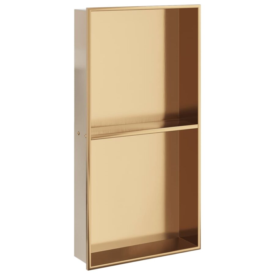 Douchenis 32x62x9 cm roestvrijstaal geborsteld goudkleurig - Afbeelding 2