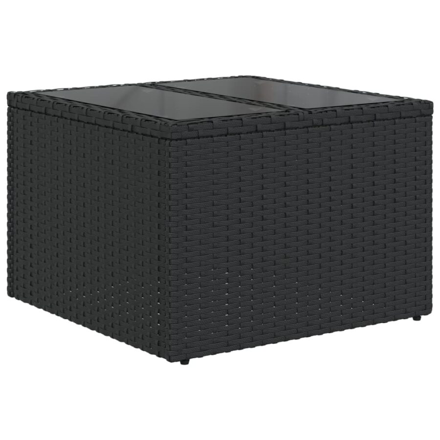6-delige Loungeset met kussens poly rattan zwart - Afbeelding 5