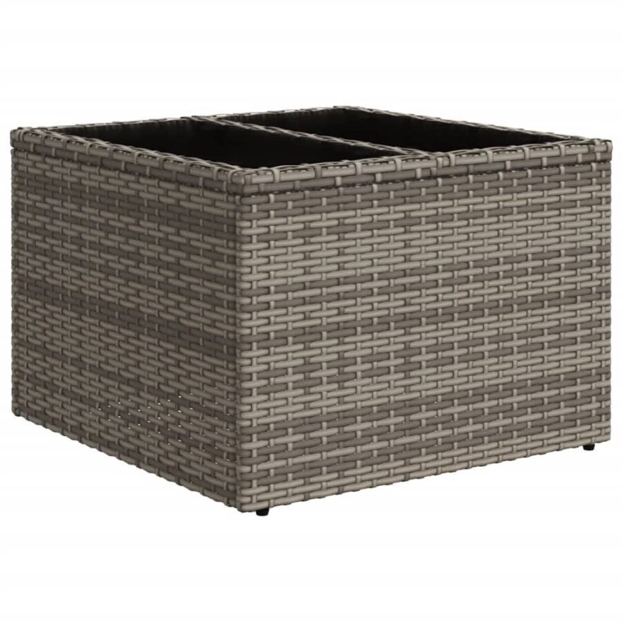 9-delige Loungeset met kussens poly rattan grijs - Afbeelding 7