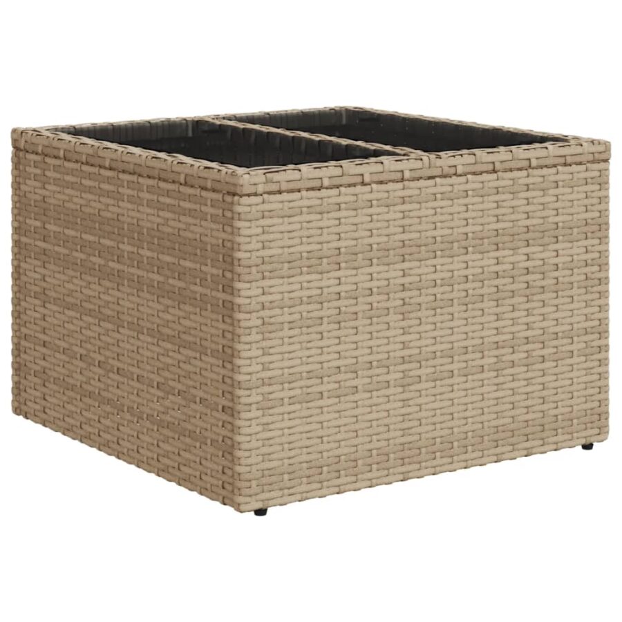 8-delige Loungeset met kussens poly rattan beige - Afbeelding 3