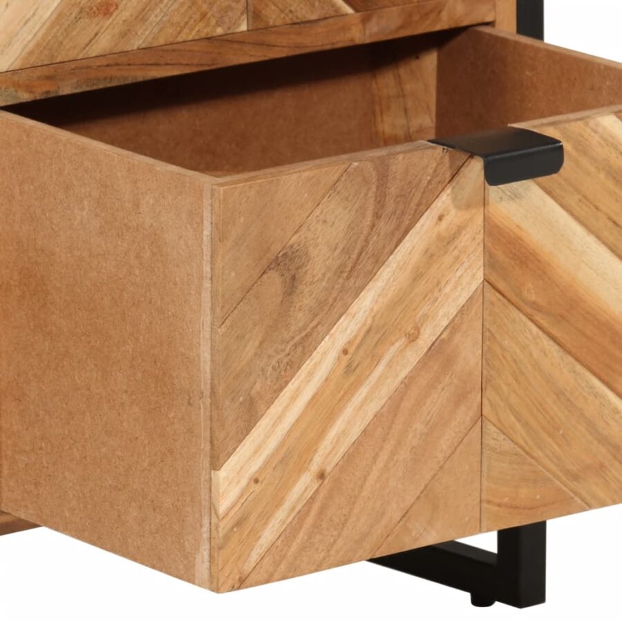 Badkamerkast 40x27x190 cm ijzer en massief acaciahout - Afbeelding 8