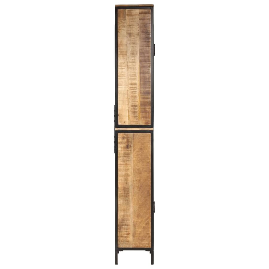 Badkamerkast 40x27x180 cm ijzer en massief mangohout - Afbeelding 4