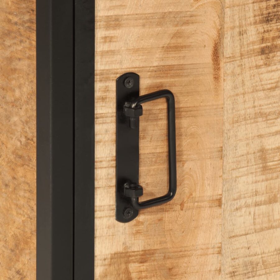 Badkamerkast 40x27x180 cm ijzer en massief mangohout - Afbeelding 7