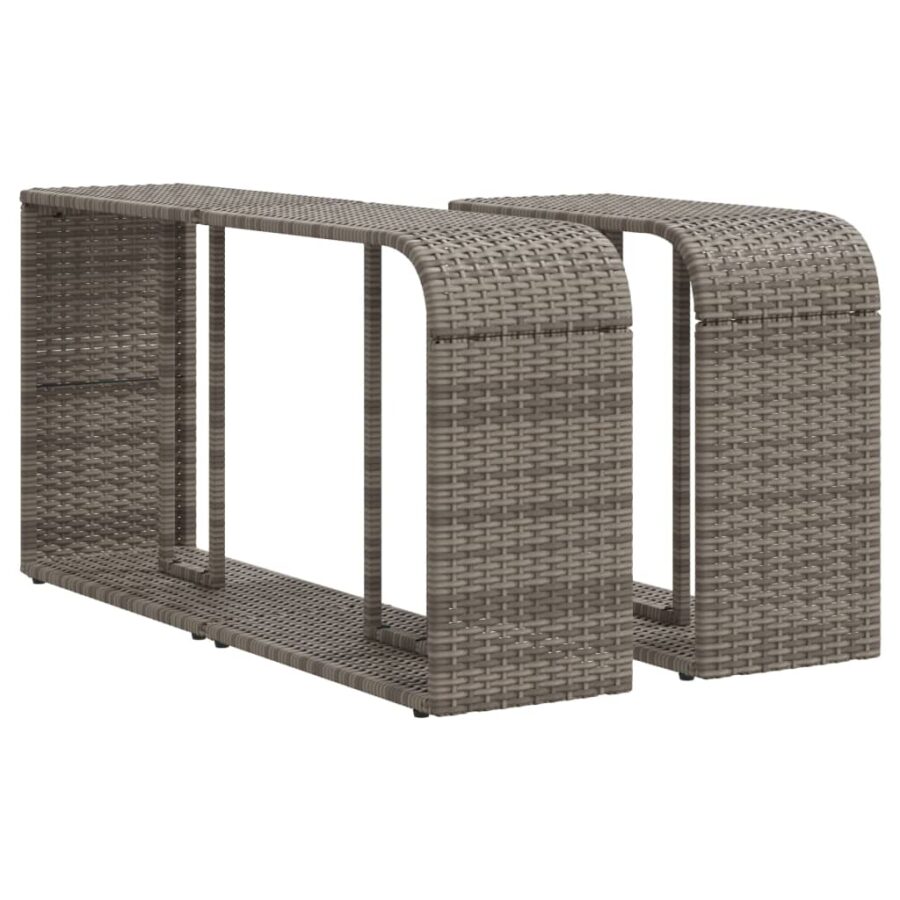 11-delige Loungeset met kussens poly rattan grijs - Afbeelding 8