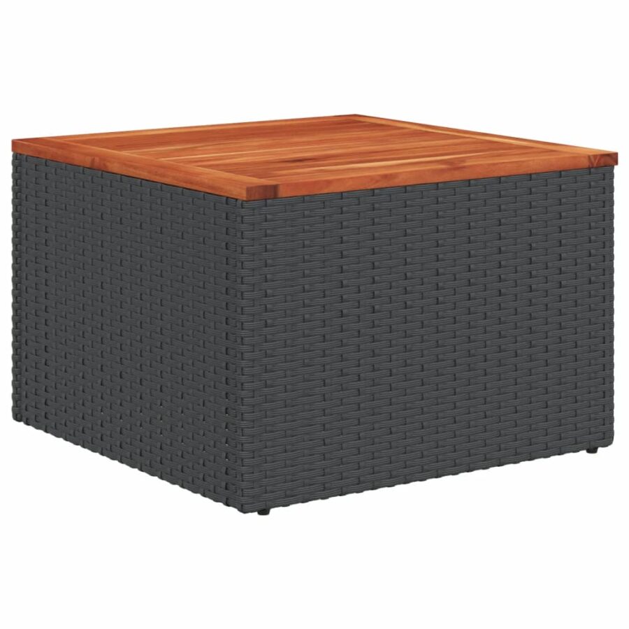 6-delige Loungeset met kussens poly rattan zwart - Afbeelding 6
