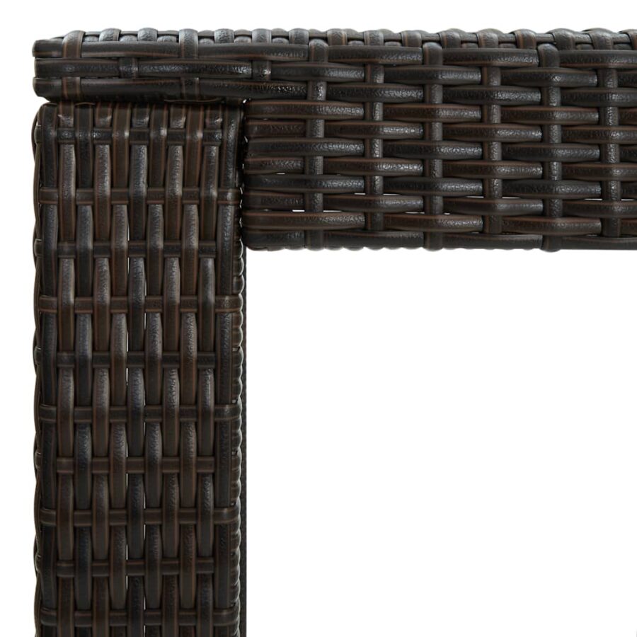 5-delige Tuinbarset met kussens poly rattan bruin - Afbeelding 7