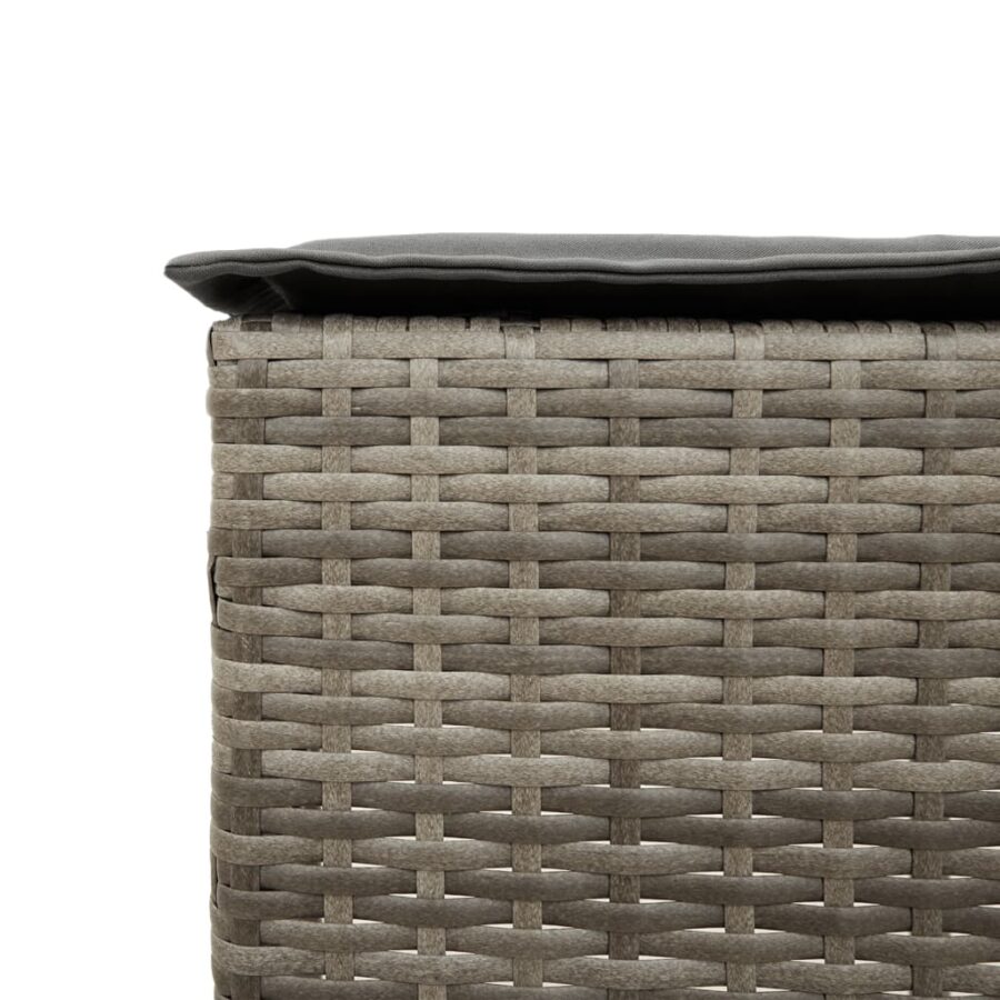 5-delige Tuinbarset met kussens poly rattan grijs - Afbeelding 6
