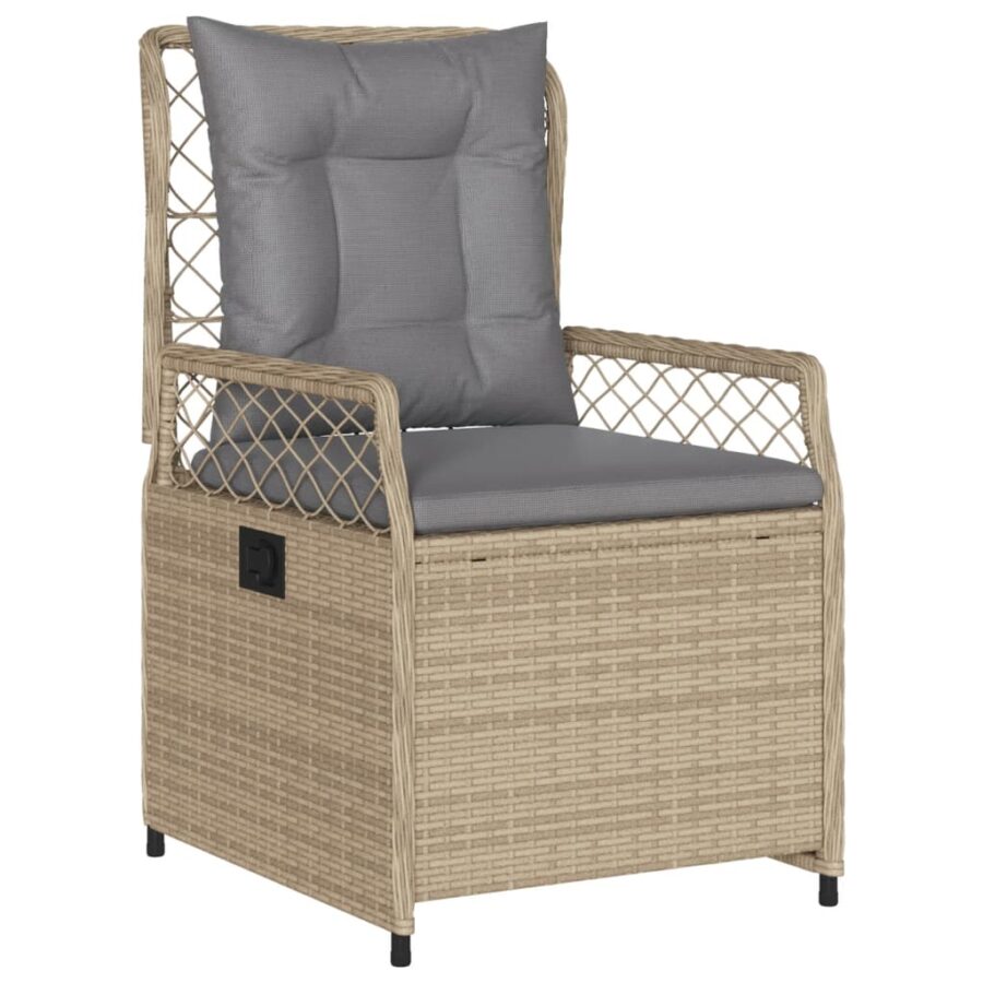 3-delige Tuinset met kussens poly rattan beige - Afbeelding 3