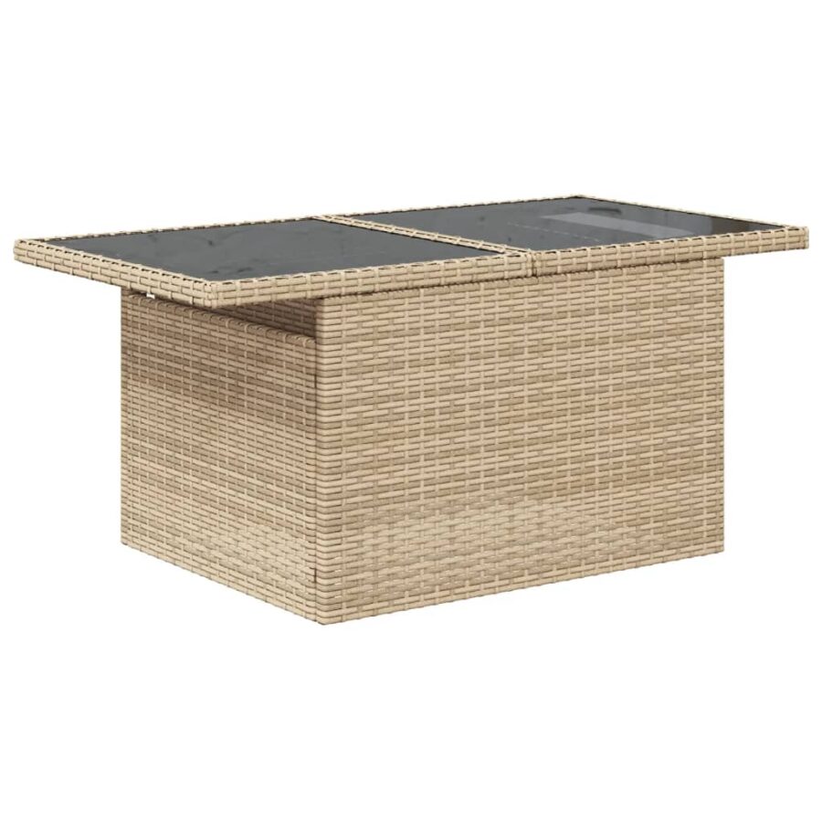 6-delige Loungeset met kussens poly rattan beige - Afbeelding 5