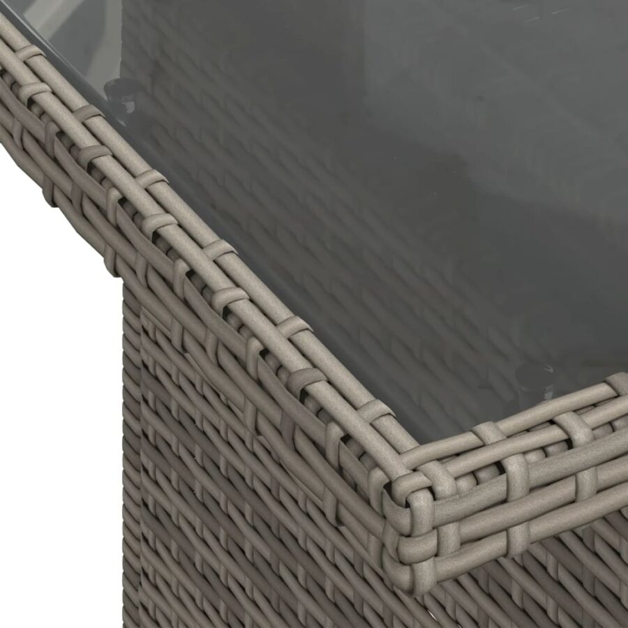 11-delige Loungeset met kussens poly rattan grijs - Afbeelding 7