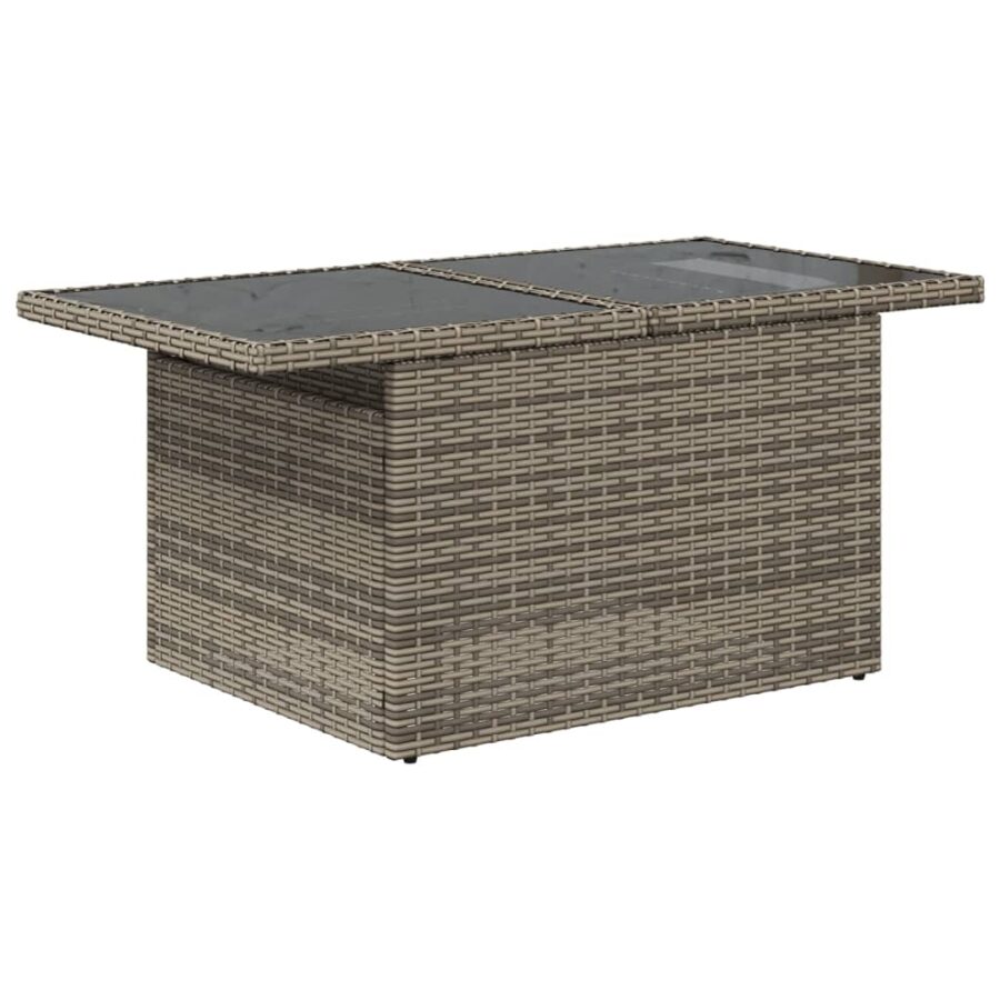 6-delige Loungeset met kussens poly rattan grijs - Afbeelding 5