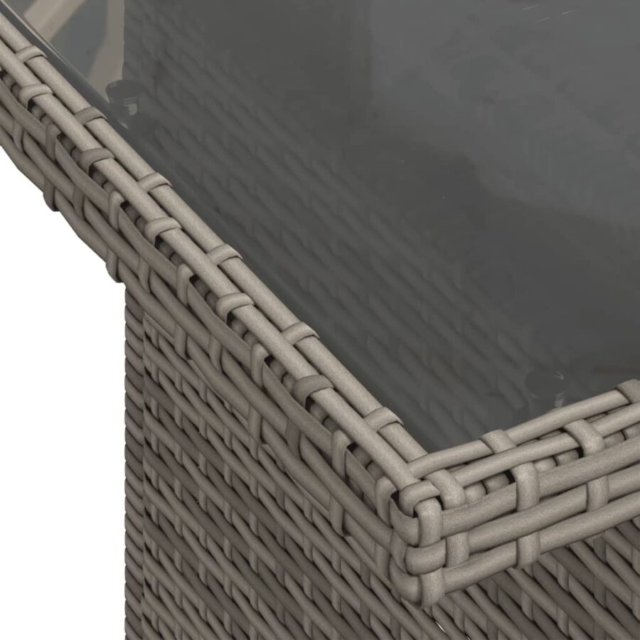 6-delige Loungeset met kussens poly rattan grijs - Afbeelding 8