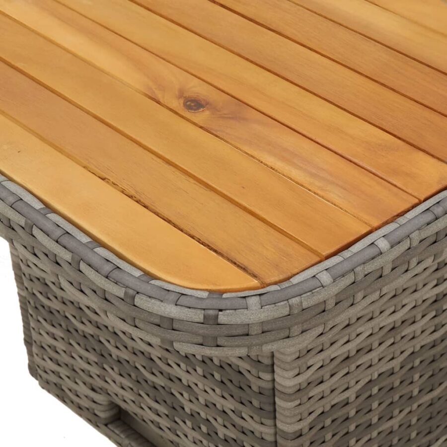 3-delige Loungeset met kussens poly rattan grijs - Afbeelding 8