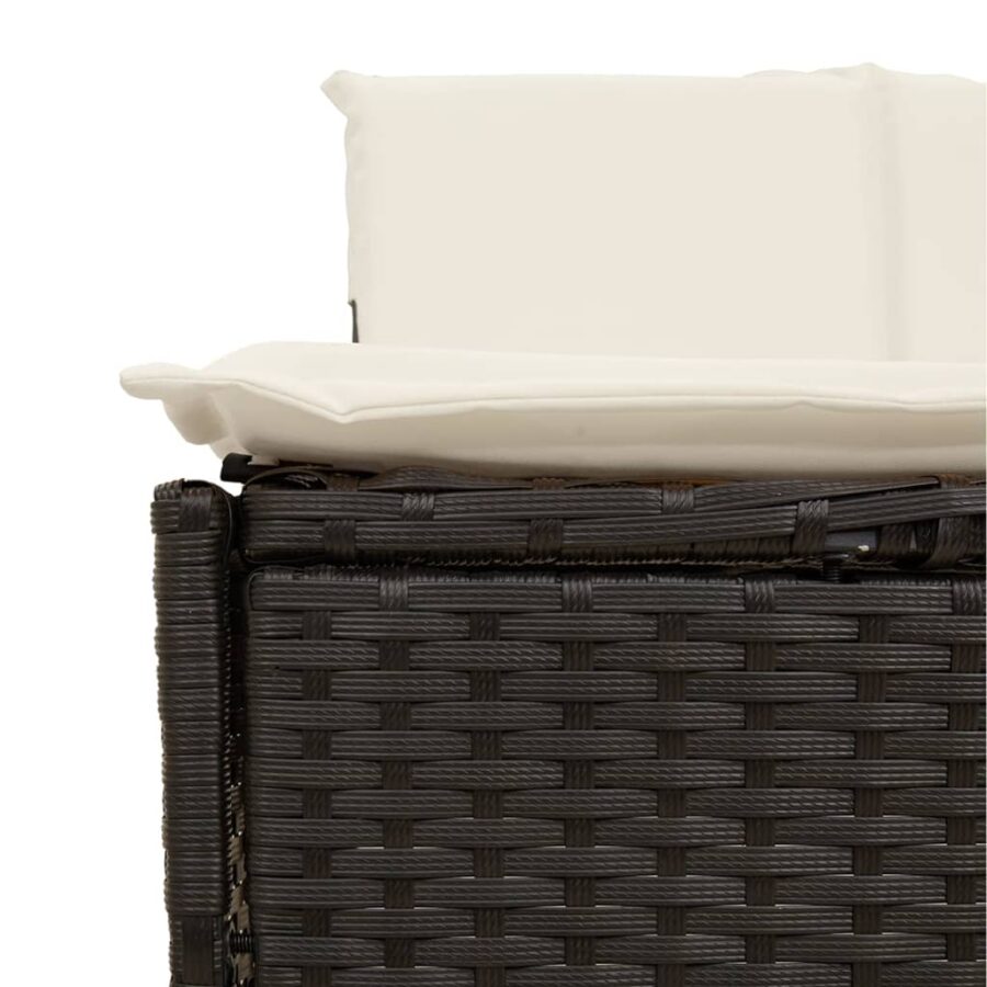 Hottub-ombouw poly rattan en massief acaciahout zwart - Afbeelding 7