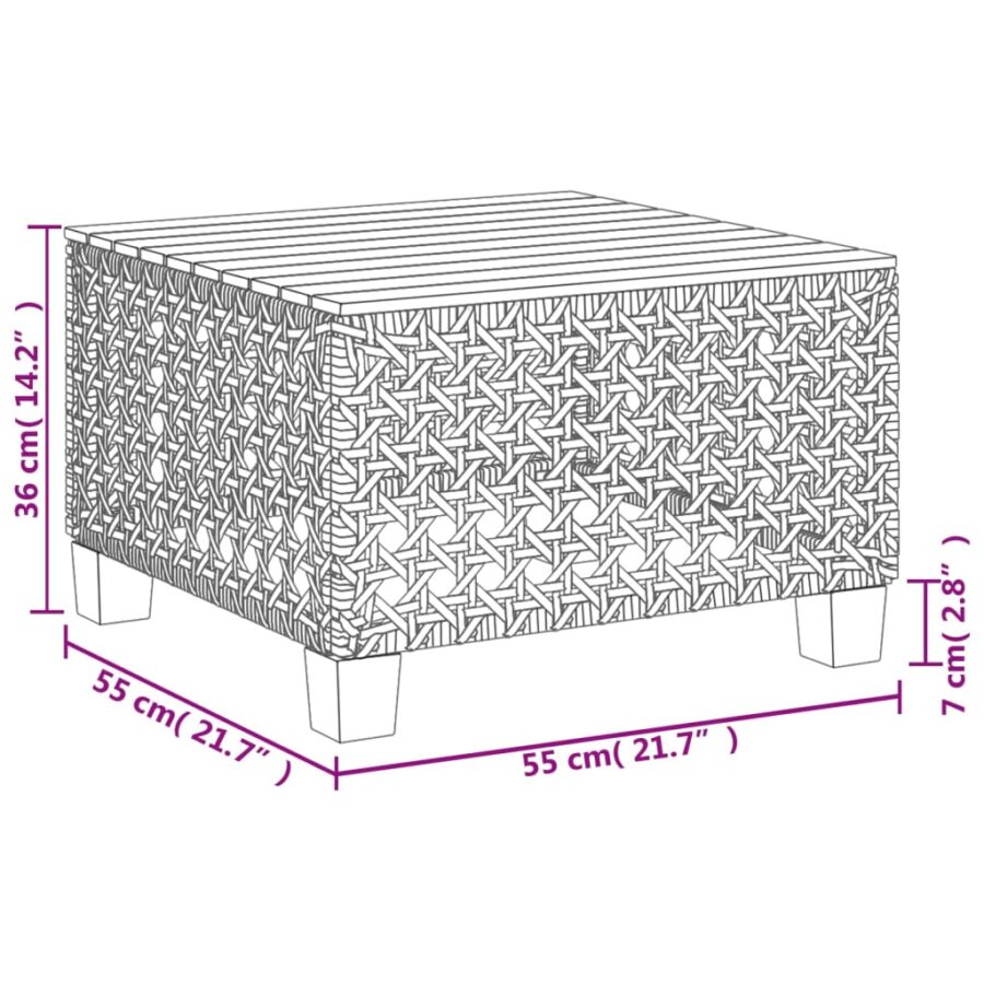 11-delige Loungeset met kussens poly rattan grijs - Afbeelding 12
