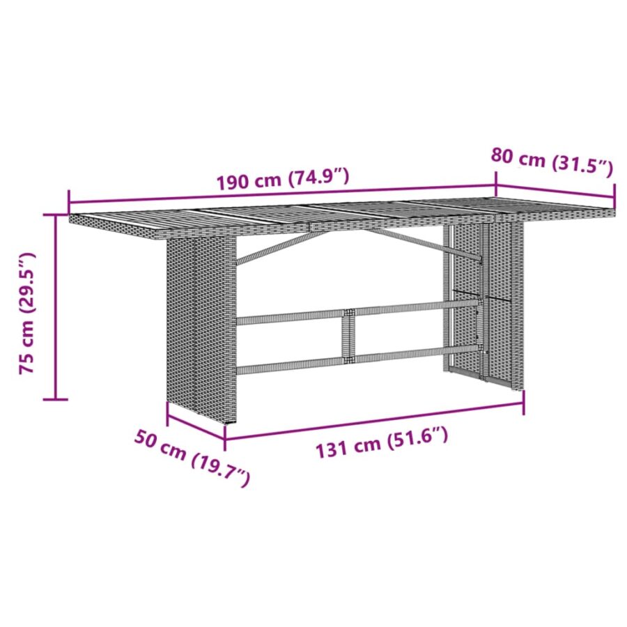 9-delige Tuinset poly rattan zwart - Afbeelding 8