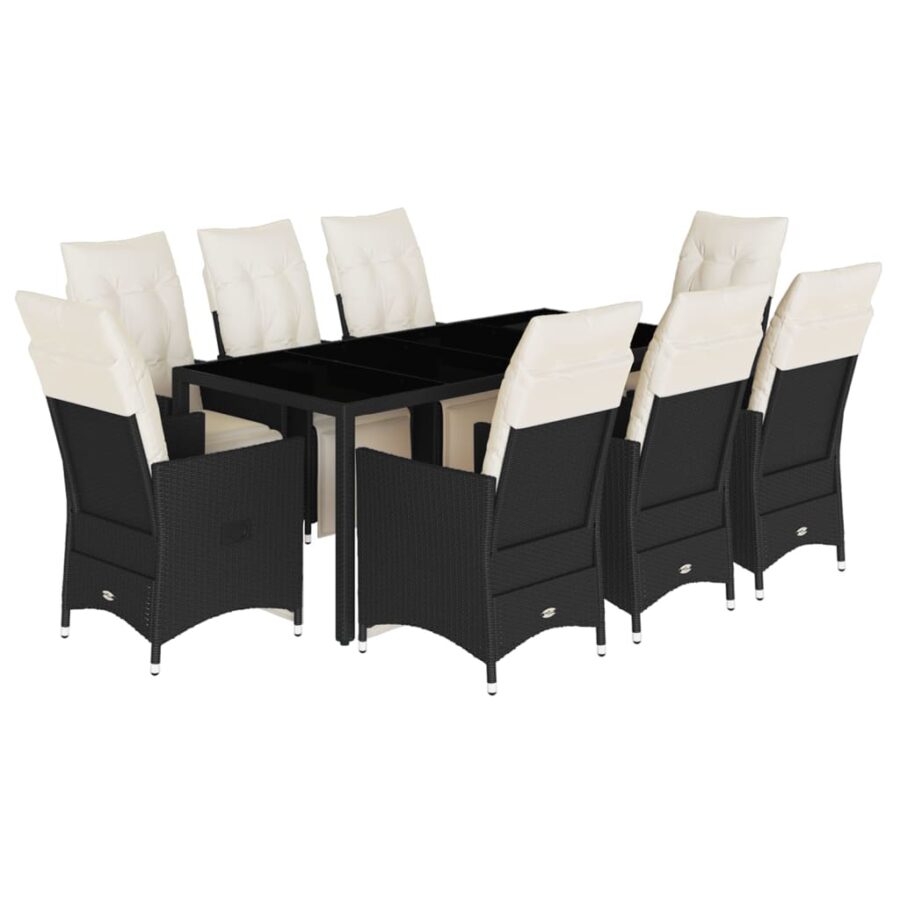9-delige Tuinset poly rattan zwart - Afbeelding 2