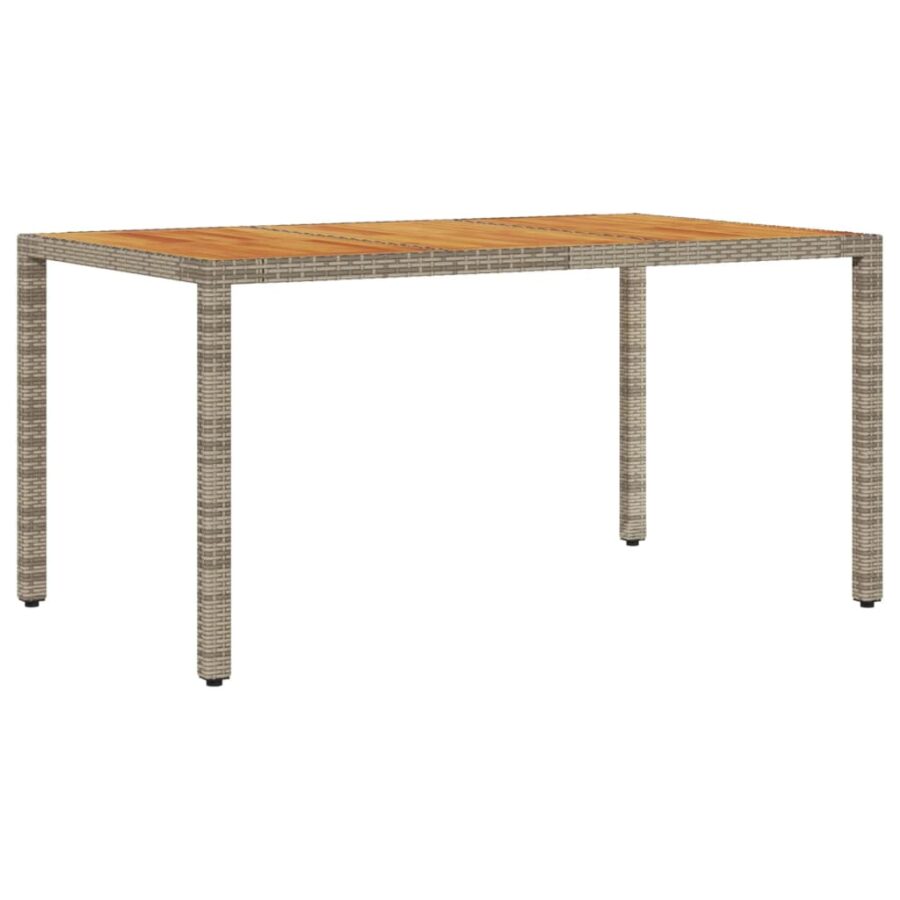 5-delige Loungeset met kussens poly rattan en acaciahout grijs - Afbeelding 4