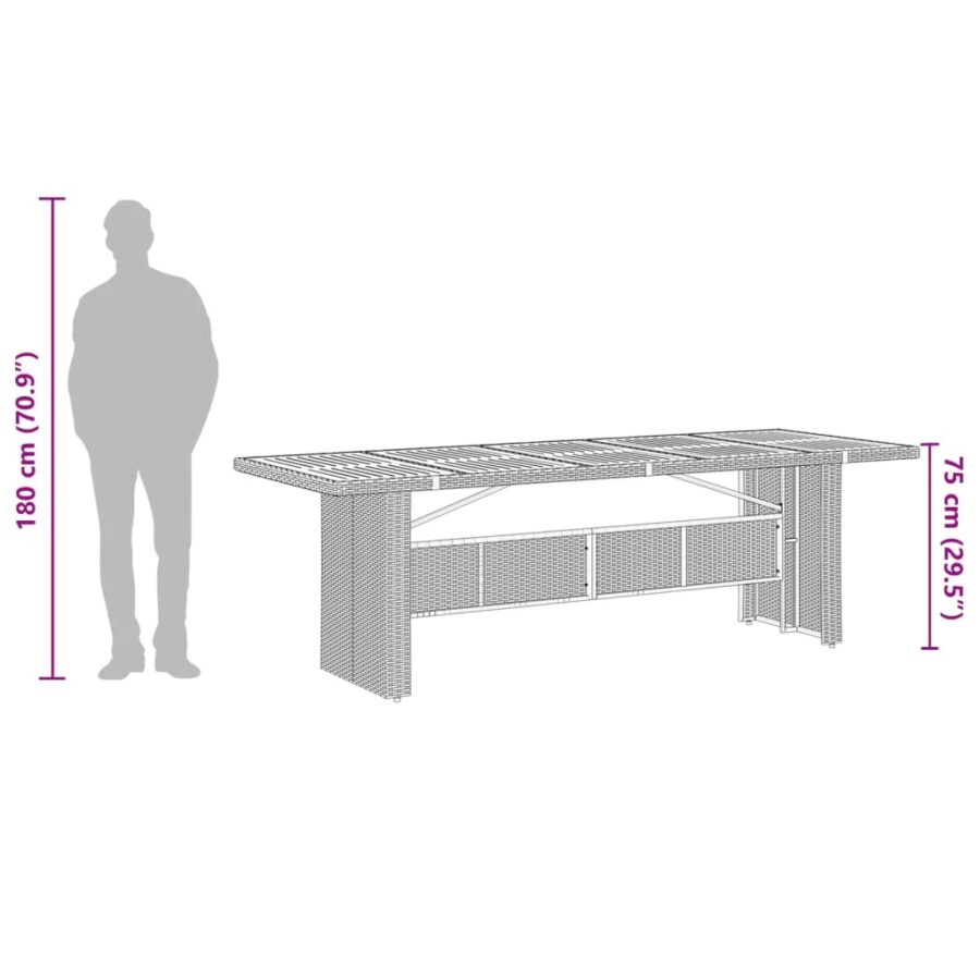 9-delige Tuinset poly rattan zwart - Afbeelding 10