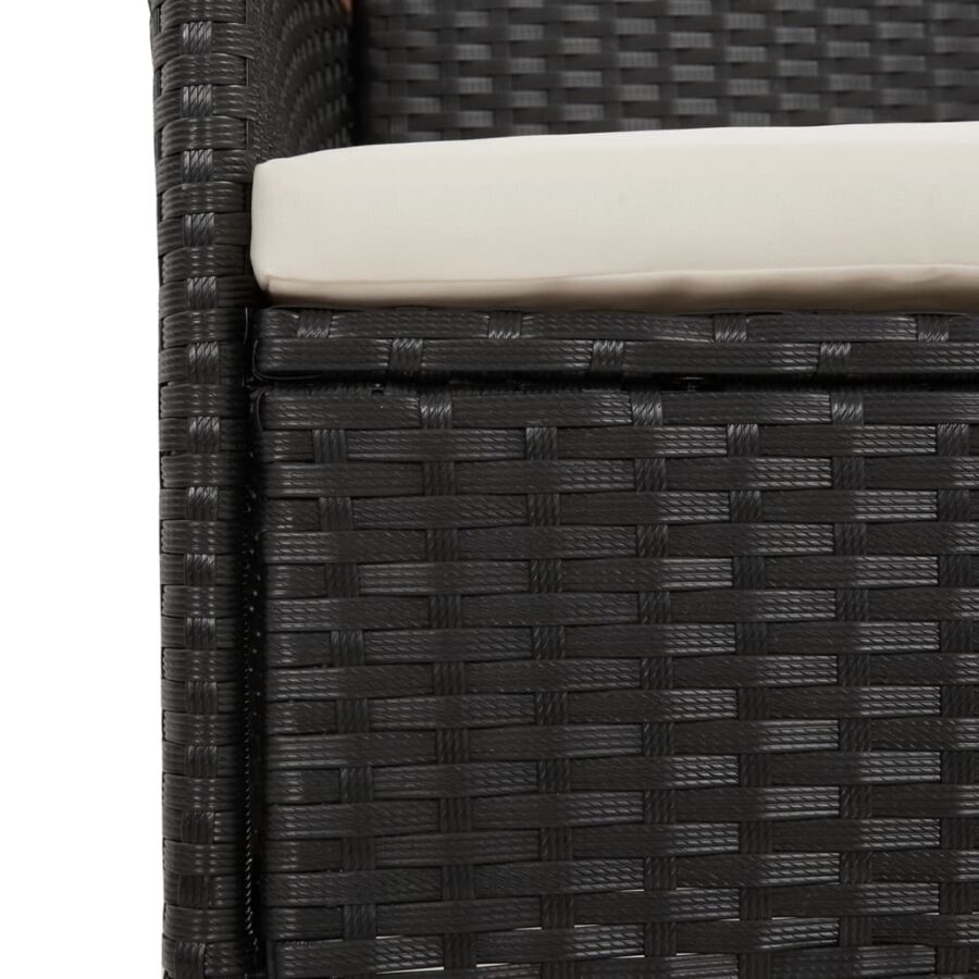 9-delige Tuinset poly rattan zwart - Afbeelding 6
