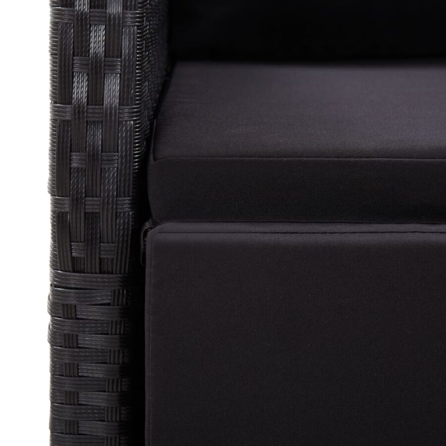 9-delige Tuinset poly rattan zwart - Afbeelding 5