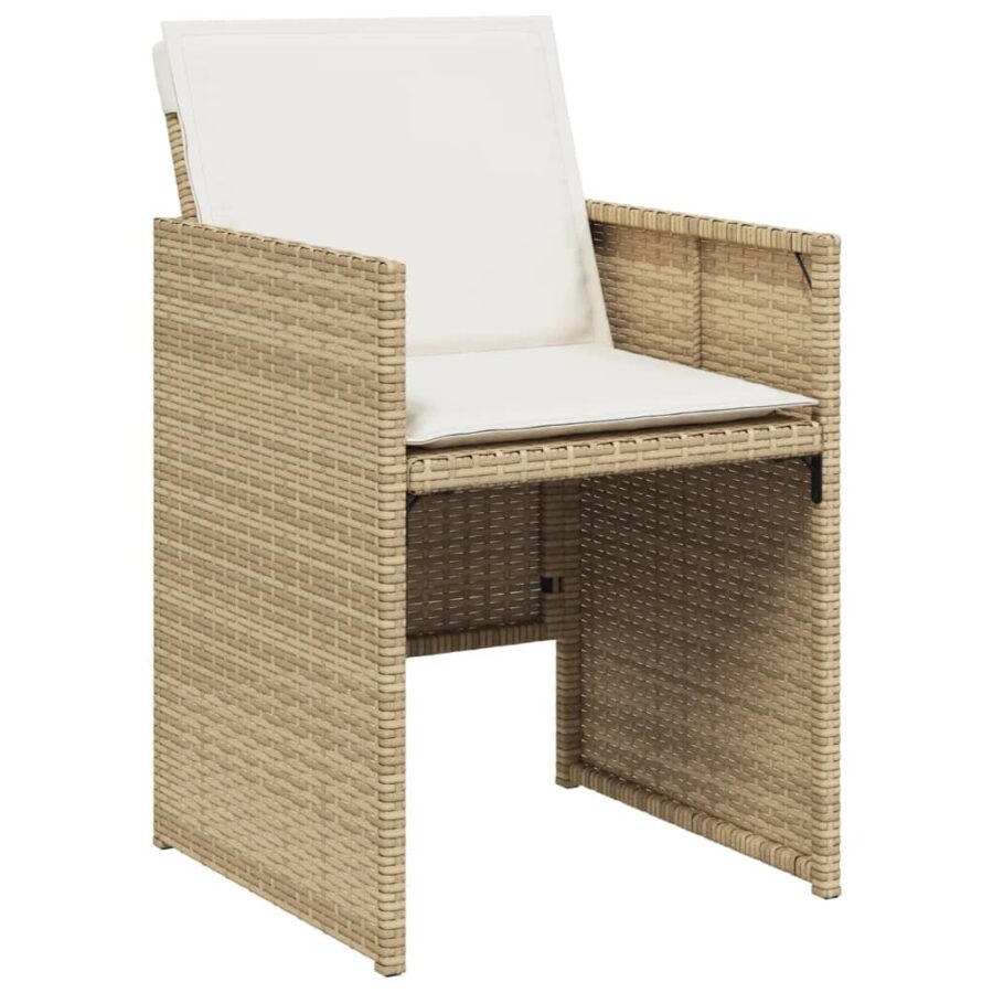5-delige Tuinset met kussens poly rattan beige - Afbeelding 5