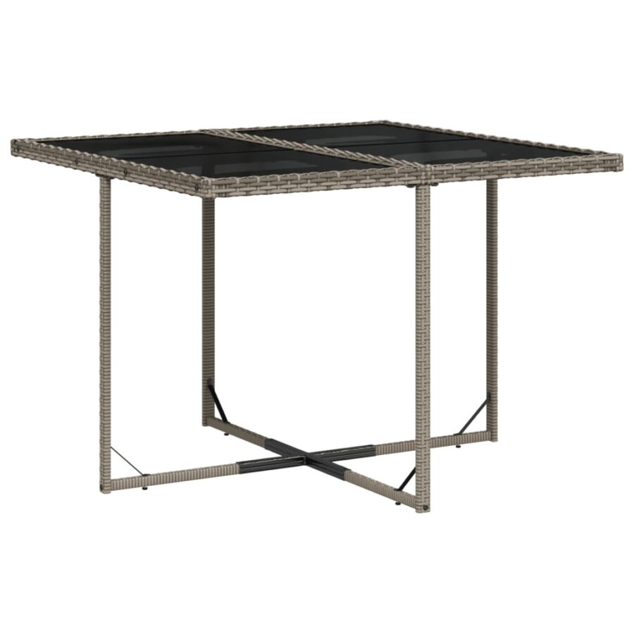9-delige Tuinset met kussens poly rattan grijs - Afbeelding 3