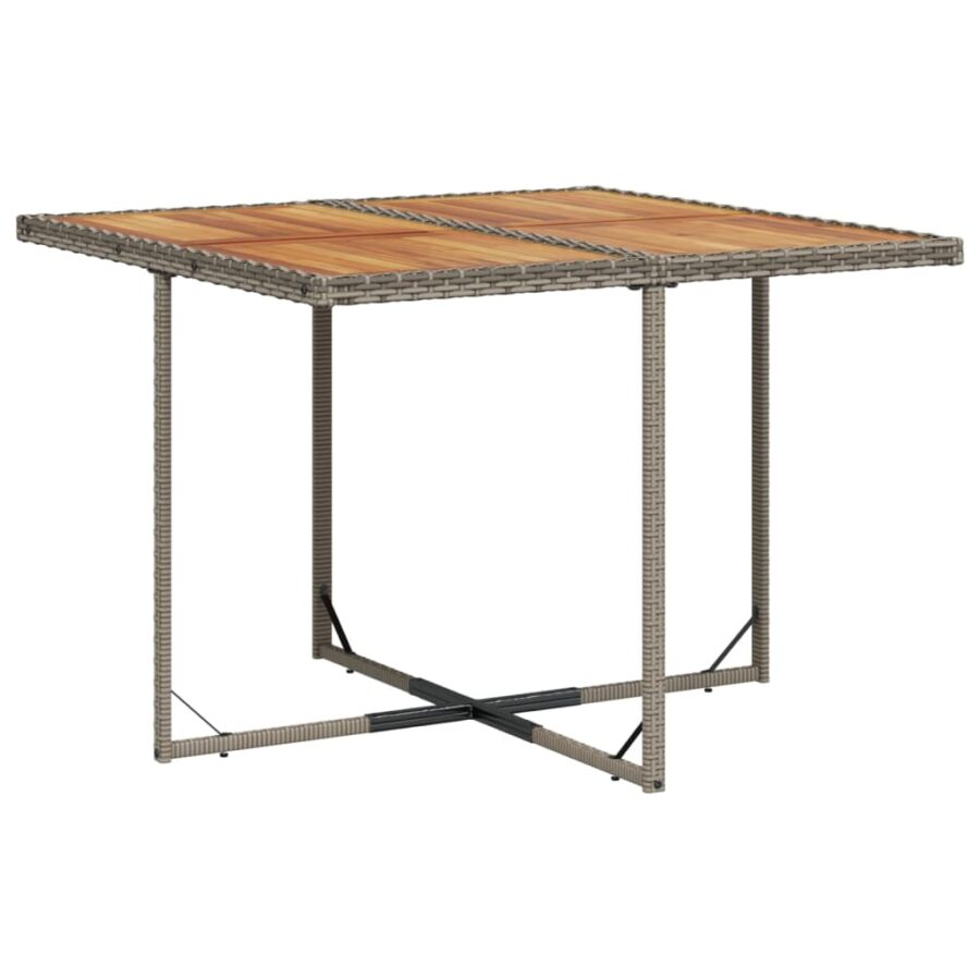 9-delige Tuinset met kussens poly rattan grijs - Afbeelding 3