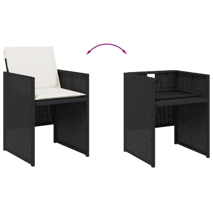 9-delige Tuinset poly rattan zwart - Afbeelding 5