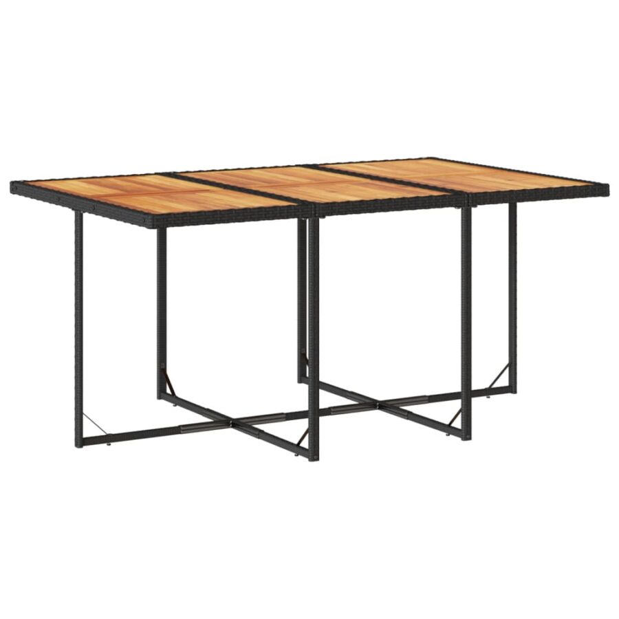11-delige Tuinset met kussens poly rattan zwart - Afbeelding 4