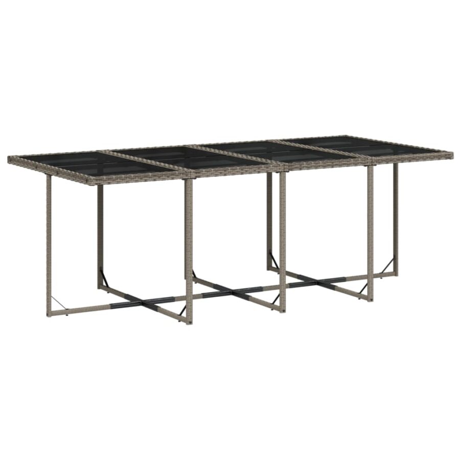 9-delige Tuinset met kussens poly rattan grijs - Afbeelding 3