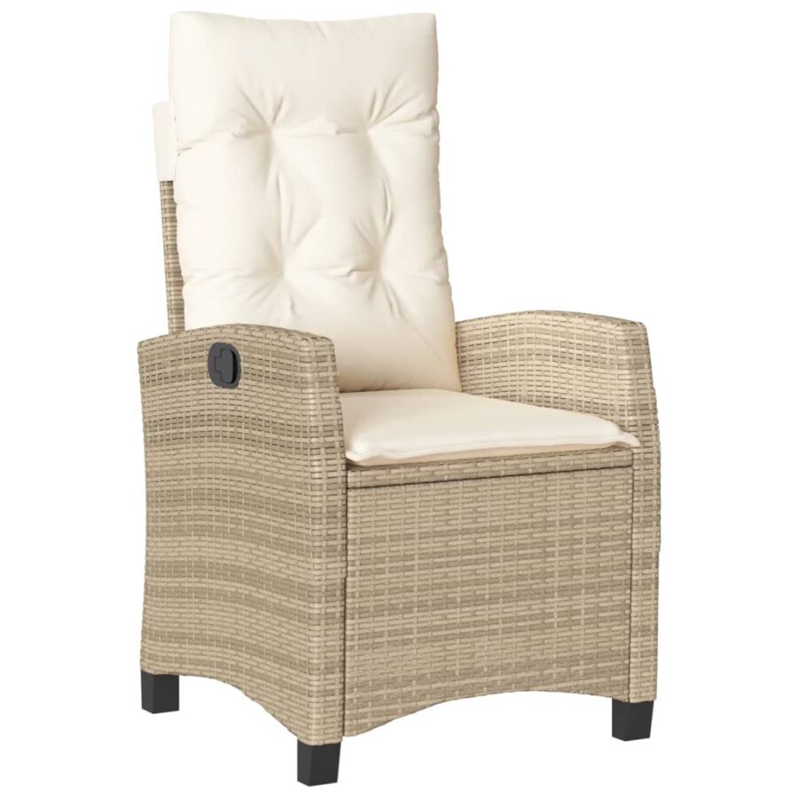 5-delige Tuinset met kussens poly rattan beige - Afbeelding 3