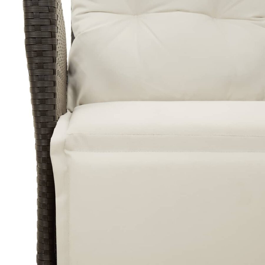 4-delige Tuinset met kussens poly rattan zwart - Afbeelding 8
