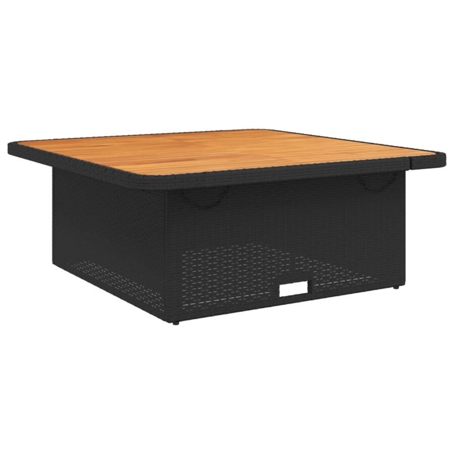 4-delige Tuinset met kussens poly rattan zwart - Afbeelding 3