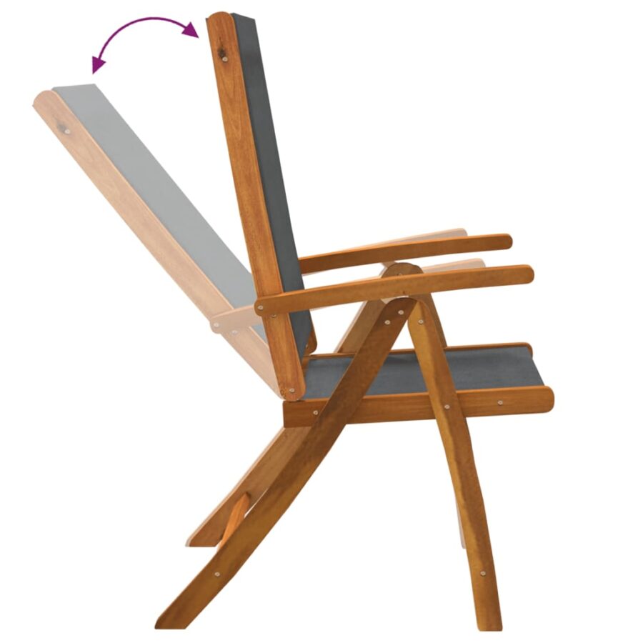 5-delige Tuinset massief acaciahout en textileen - Afbeelding 10