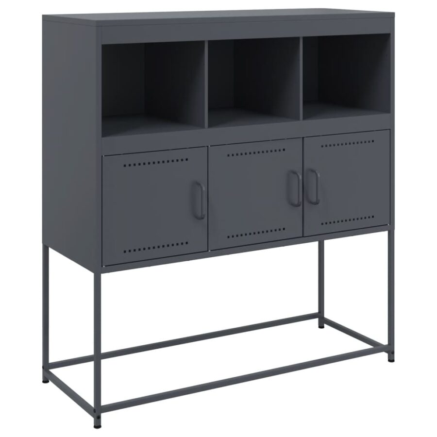 Dressoir 100,5x39x107 cm staal antracietkleurig - Afbeelding 2