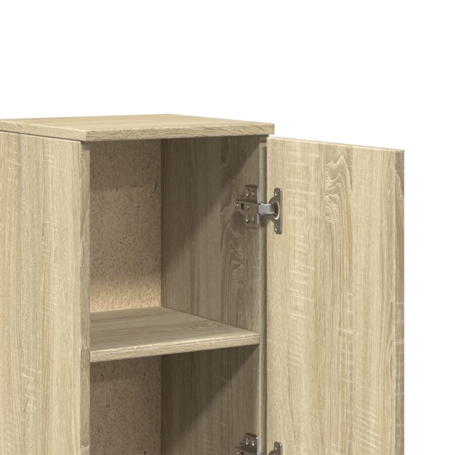 Badkamerkast 30x30x190 cm bewerkt hout sonoma eikenkleurig - Afbeelding 7