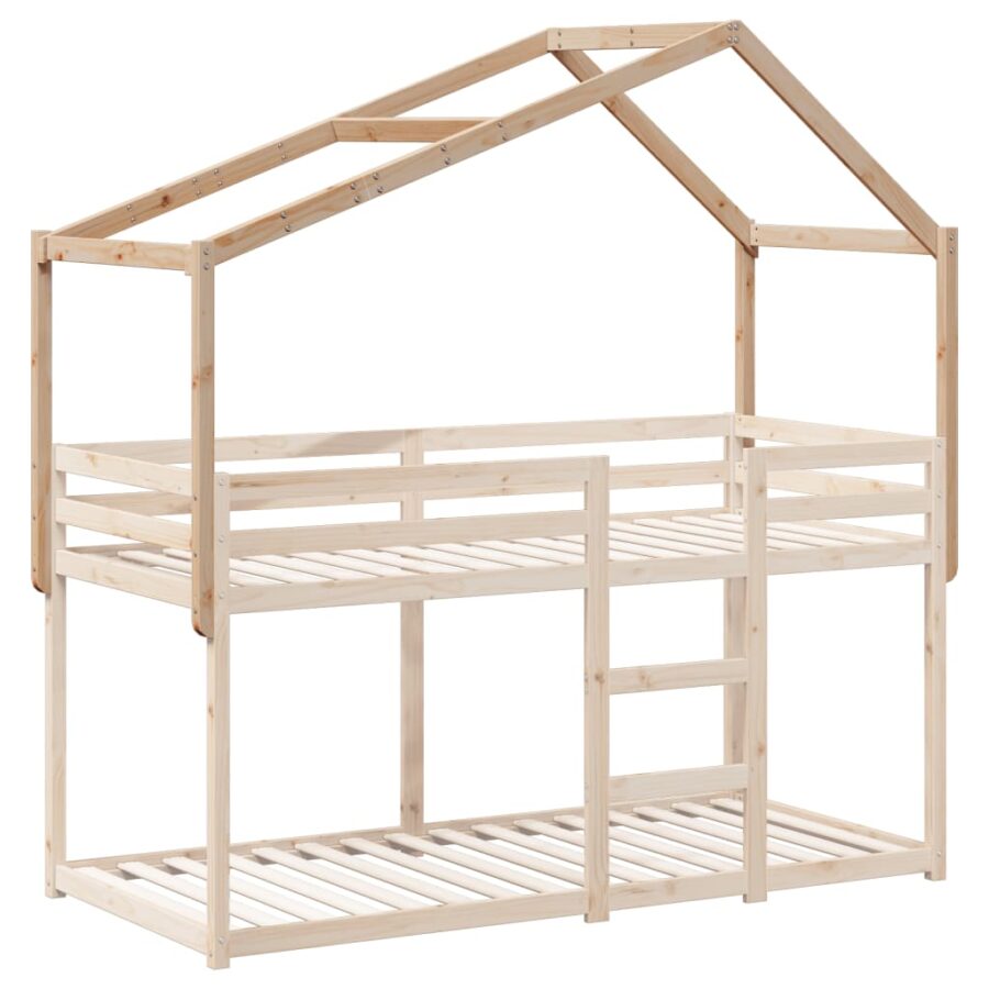 Kinderbedhuisje 203x80,5x142 cm massief grenenhout - Afbeelding 3