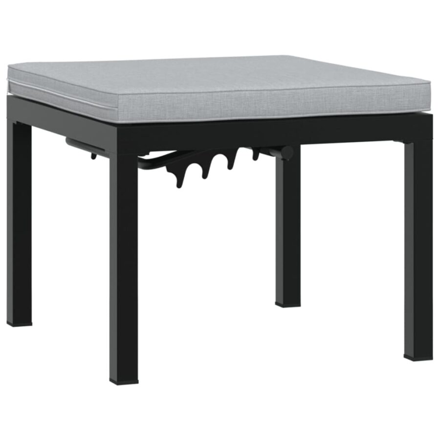 5-delige Loungeset met kussens gepoedercoat staal zwart - Afbeelding 4
