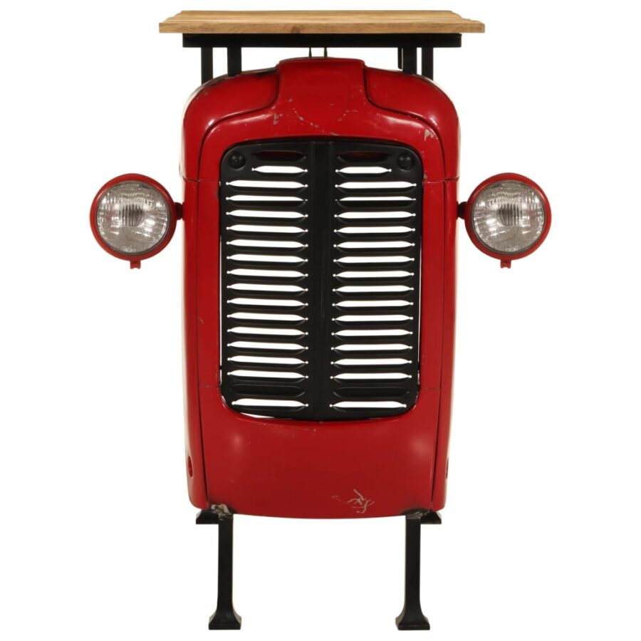 Bartafel tractor 55x120x107 cm massief mangohout rood en bruin - Afbeelding 3