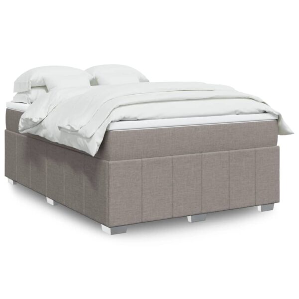 Boxspring met matras stof taupe 140x190 cm