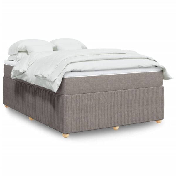 Boxspring met matras stof taupe 140x190 cm
