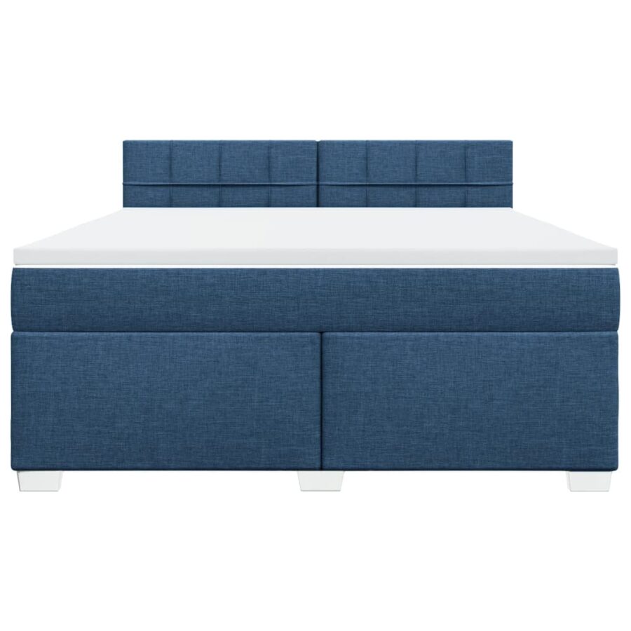 Boxspring met matras stof blauw 180x200 cm - Afbeelding 4