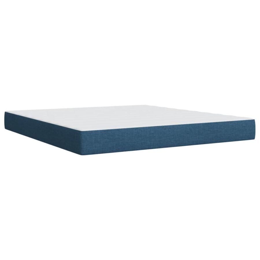 Boxspring met matras stof blauw 180x200 cm - Afbeelding 6